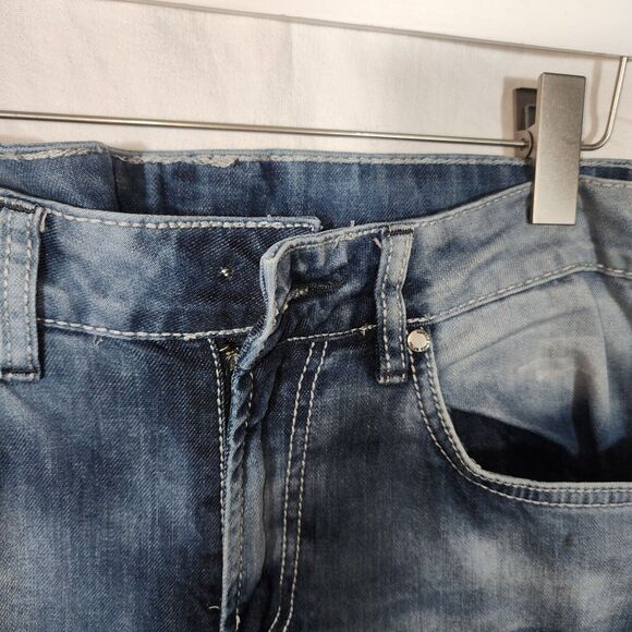 BUFFALO DavidBrutton Jeans 34 X 31 distressed & missing rivet buttoin at waist - Picture 5 of 9